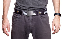 Load image into Gallery viewer, Pittsburgh Penguins Adjustable Woven Belt Modelled Front View
