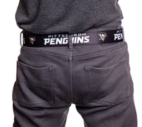 Load image into Gallery viewer, Pittsburgh Penguins Adjustable Woven Belt Back View
