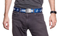 Load image into Gallery viewer, Tampa Bay Lightning Adjustable Woven Belt Modelled Front View
