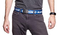 Load image into Gallery viewer, Toronto Maple Leafs Adjustable Woven Belt Modelled Front View
