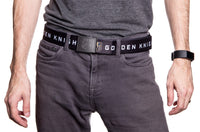 Load image into Gallery viewer, Vegas Golden Knights Adjustable Woven Belt Modelled Front View
