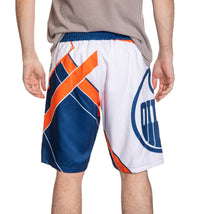 Load image into Gallery viewer, Edmonton Oilers Men&#39;s Officially Licensed NHL Diagonal Lines Boardshorts
