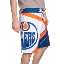 Load image into Gallery viewer, Edmonton Oilers Men&#39;s Officially Licensed NHL Diagonal Lines Boardshorts
