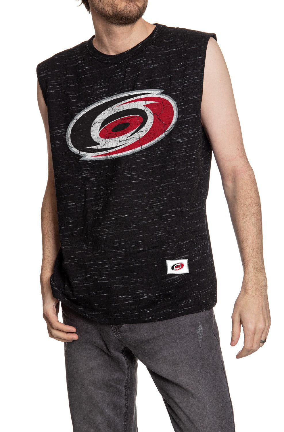 Carolina Hurricanes Logo Sleeveless Shirt for Men – Crew Neck Space Dyed