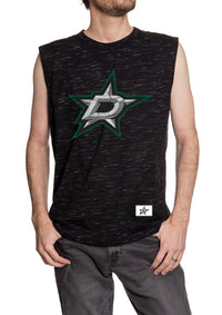 Load image into Gallery viewer, Dallas Stars Logo Sleeveless Shirt for Men – Crew Neck Space Dyed
