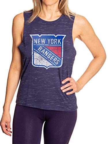 New York Rangers Women's Crew Neck Space Dyed Sleeveless Tank Top Shirt