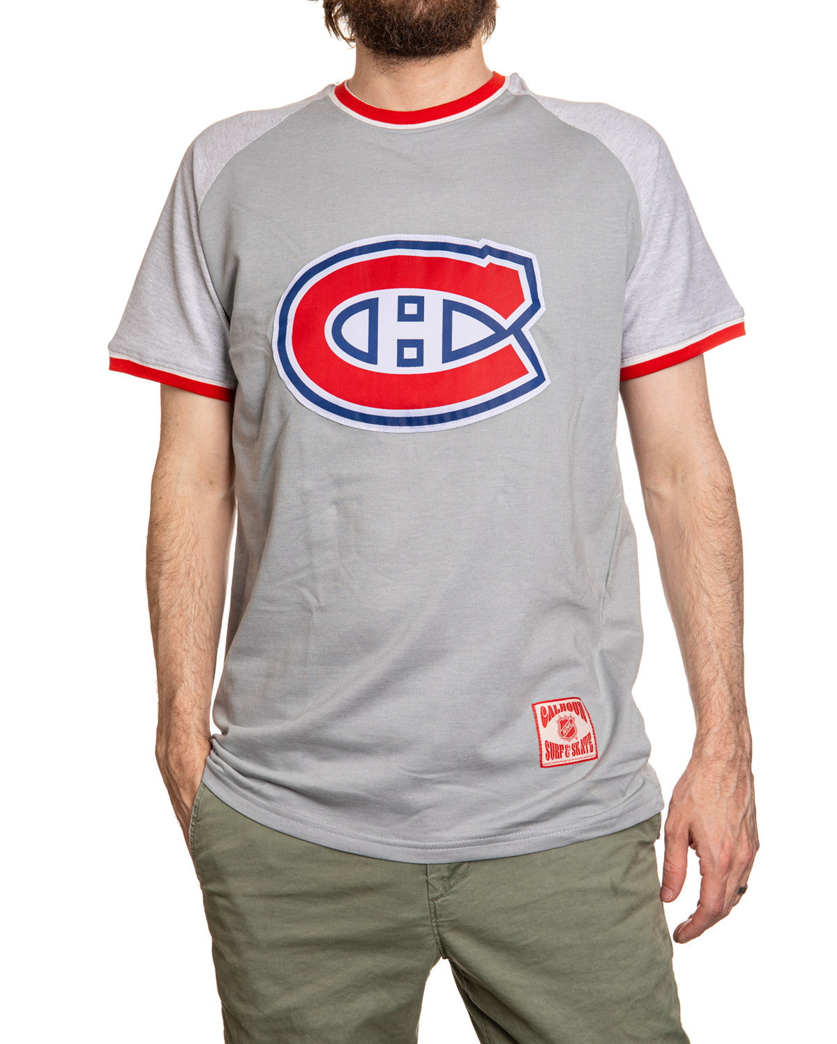 Montreal Canadiens Reverse French Terry Striped Men's T-Shirt