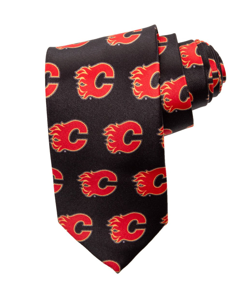 Calgary Flames Classic Logo Necktie in Black