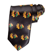 Load image into Gallery viewer, Chicago Blackhawks Classic Logo Necktie in Black

