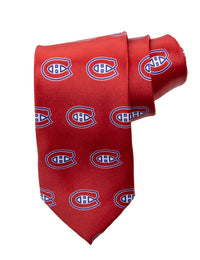 Load image into Gallery viewer, Montreal Canadiens Classic Logo Necktie in Red
