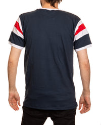 St. Louis Blues Shoulder Stripe Varsity Inset T-Shirt