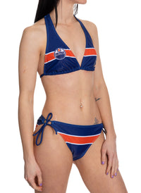 Load image into Gallery viewer, Edmonton Oilers Striped Halter Top Bikini
