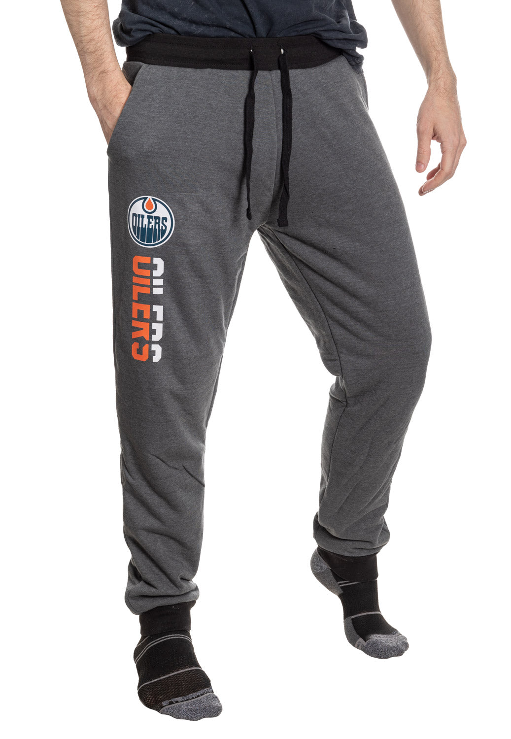 Edmonton Oilers NHL Unisex Sherpa Lined Warm Sweatpants with Pockets