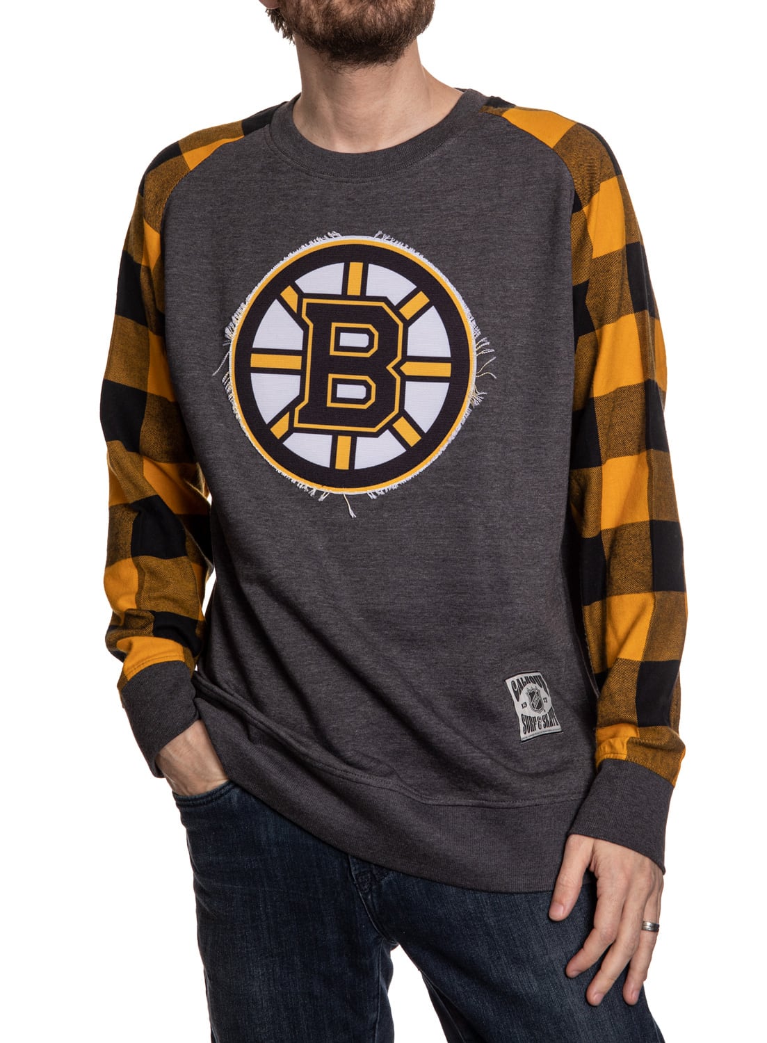 Boston Bruins Buffalo Plaid Long Sleeve Shirt Front View