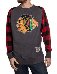 Load image into Gallery viewer, Chicago Blackhawks Buffalo Plaid Long Sleeve Shirt Front View
