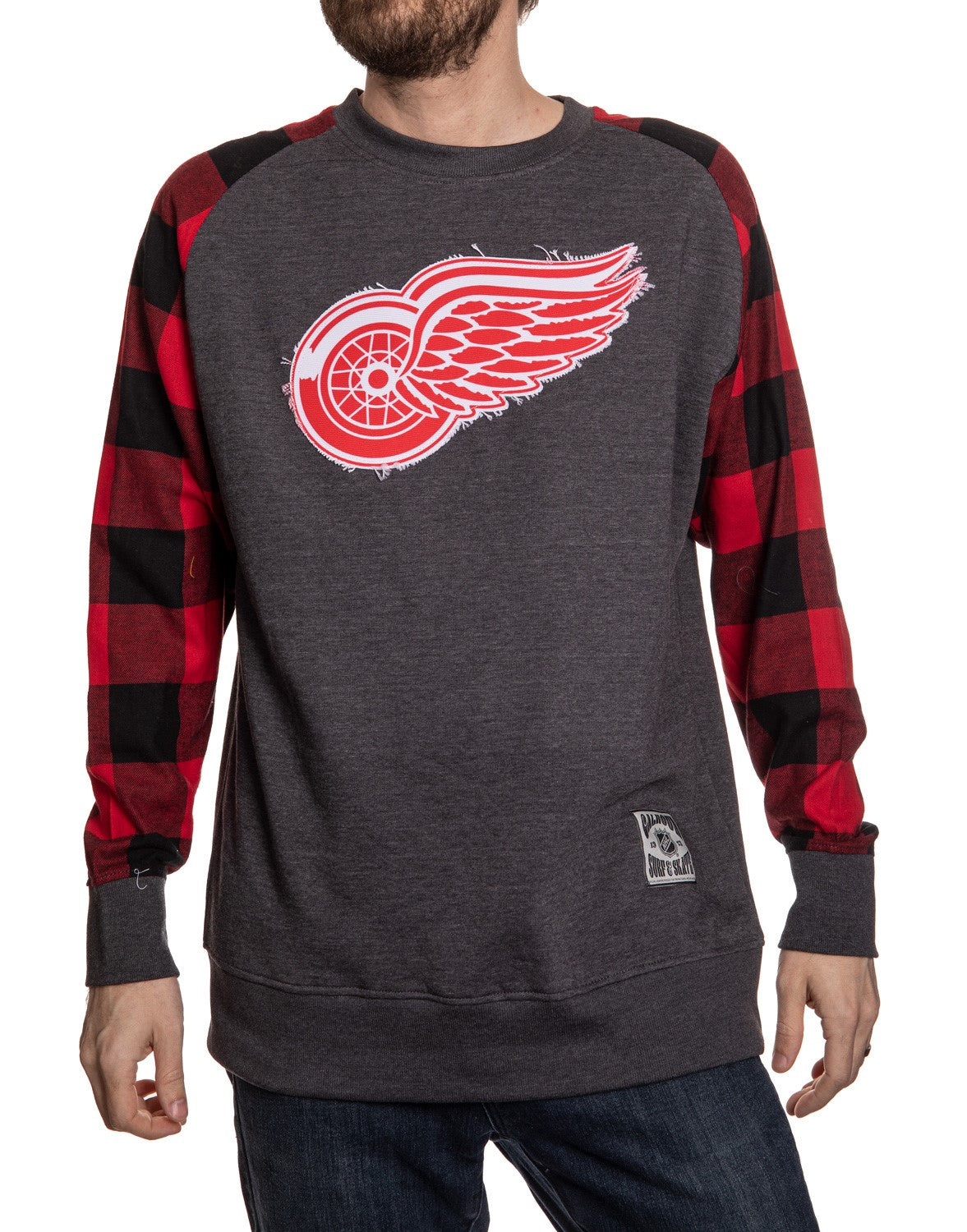 Detroit Red Wings Buffalo Plaid Long Sleeve Shirt Front View