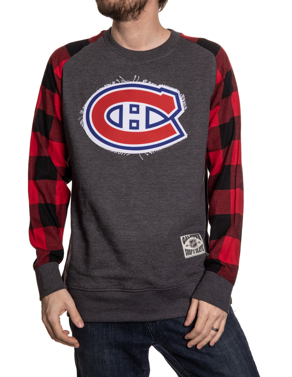 Montreal Canadiens Buffalo Plaid Long Sleeve Shirt Front View