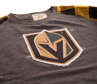 Load image into Gallery viewer, Vegas Golden Knights Buffalo Plaid Long Sleeve Shirt Close Up of Logo
