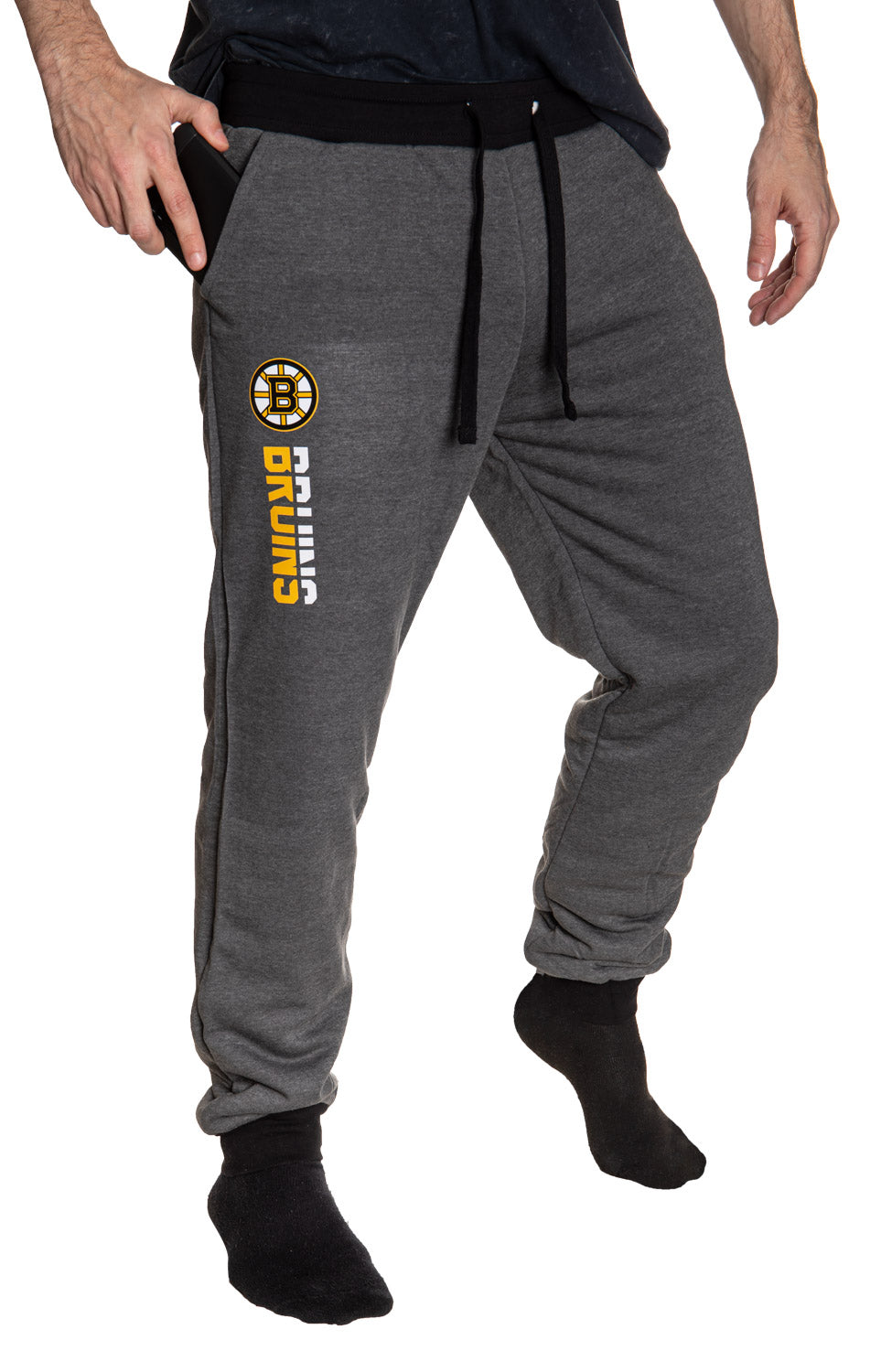 Boston Bruins NHL Unisex Sherpa Lined Warm Sweatpants with Pockets