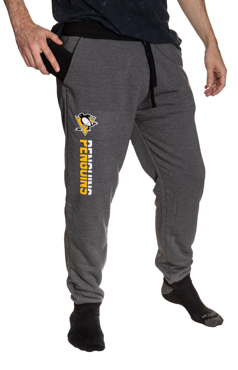 Pittsburgh Penguins NHL Unisex Sherpa Lined Warm Sweatpants with Pockets