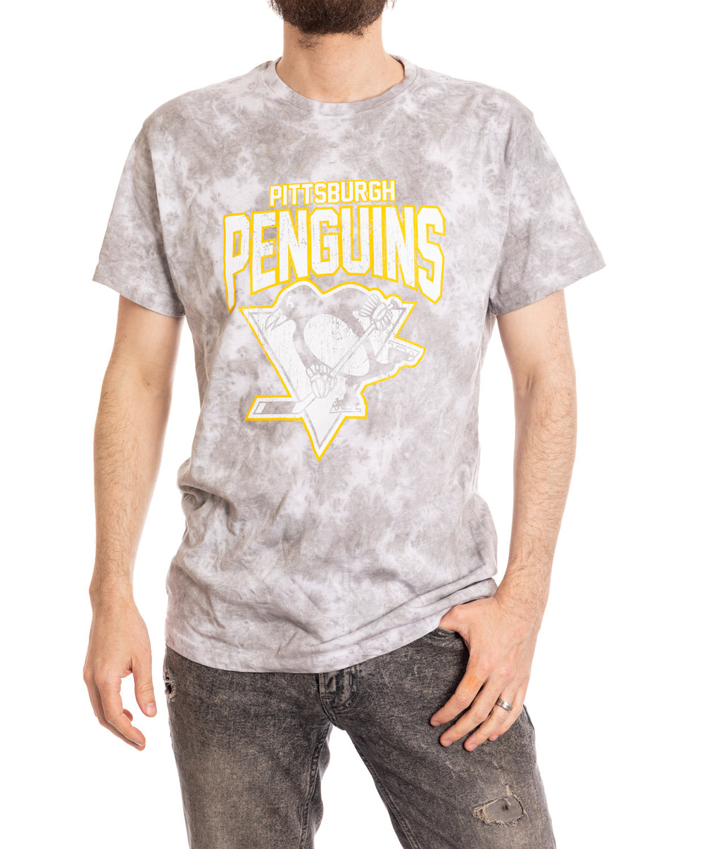 Pittsburgh Penguins Grey Cloud Tie Dye T-Shirt