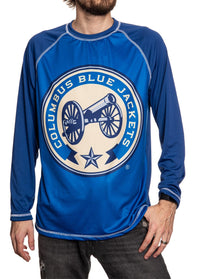 Load image into Gallery viewer, Columbus Blue Jackets Mens Long Sleeve Performance Active Wear Rash Guard Shirt
