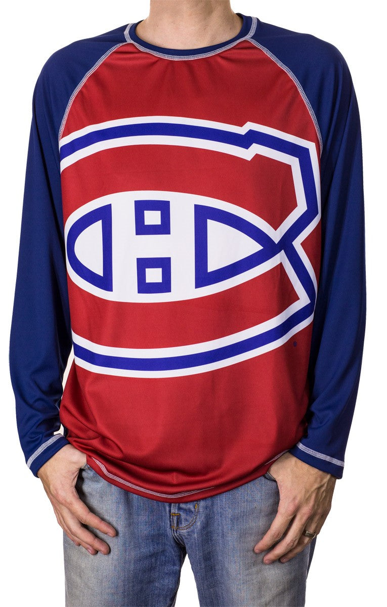 Montreal Canadiens Long Sleeve Performance Active Wear Rash Guard Shirt