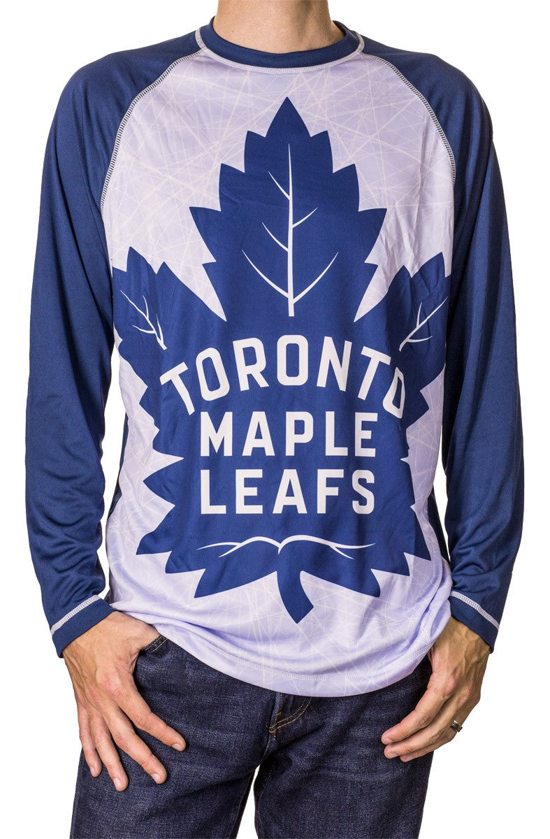 Toronto Maple Leafs Long Sleeve Performance Active Wear Rash Guard Shirt