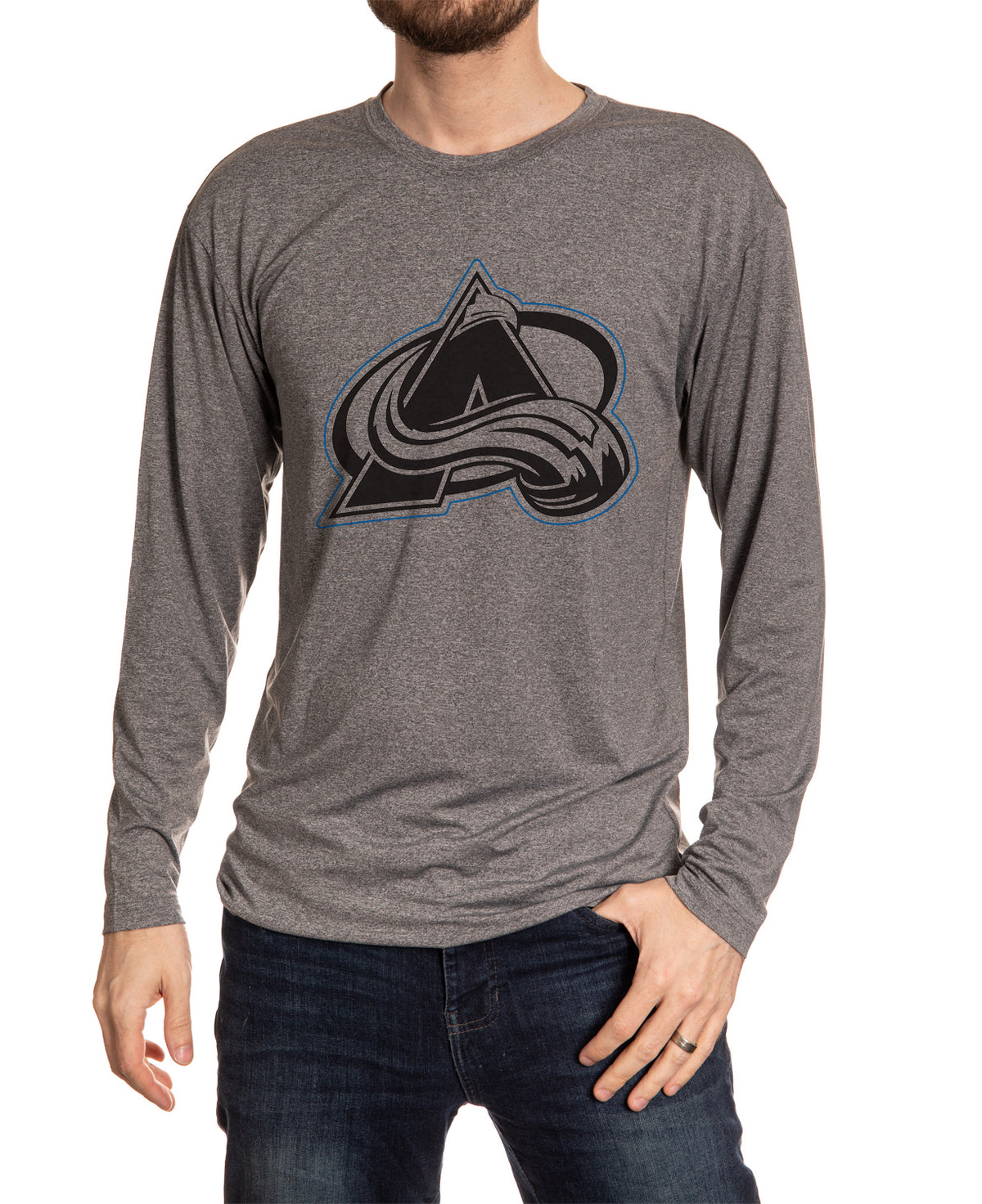 Colorado Avlanche Long Sleeve Blackout Shirt Front View
