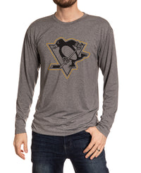 Load image into Gallery viewer, Pittsburgh Penguins Long Sleeve Blackout Shirt Front View

