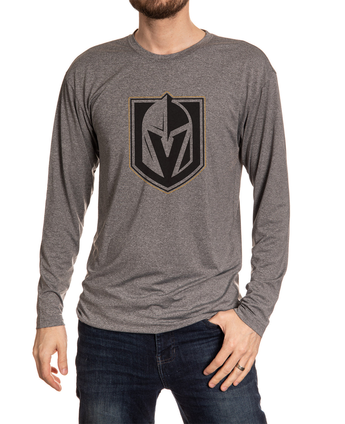 Vegas Golden Knights Long Sleeve Blackout Shirt Front View