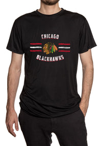 Load image into Gallery viewer, Chicago Blackhawks Short Sleeve Performance Rashguard – Distressed Lines
