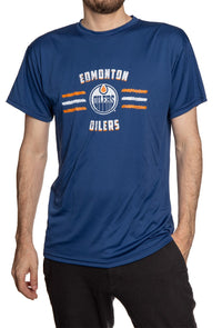 Load image into Gallery viewer, Edmonton Oilers Short Sleeve Performance Rashguard – Distressed Lines
