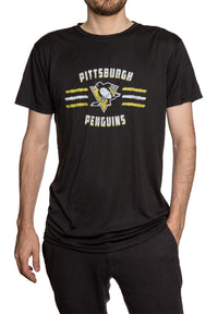 Load image into Gallery viewer, Pittsburgh Penguins Short Sleeve Performance Rashguard – Distressed Lines
