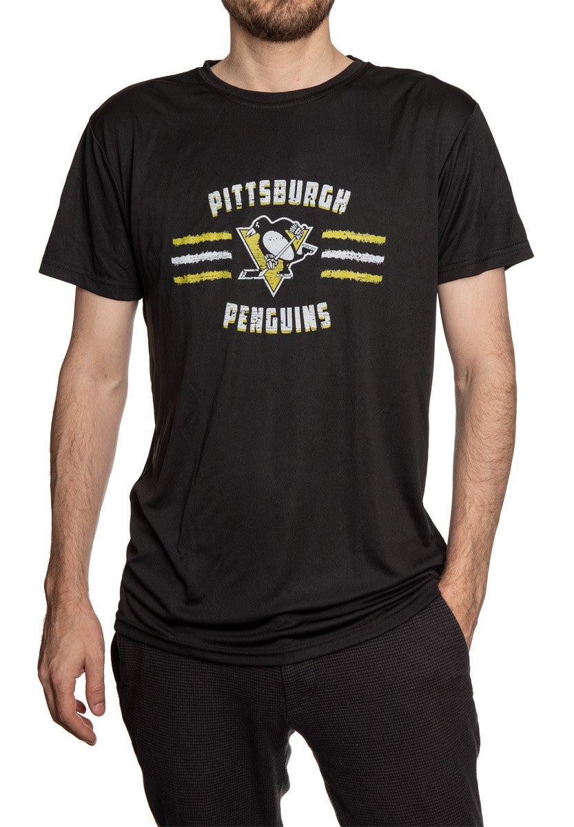 Pittsburgh Penguins Short Sleeve Performance Rashguard – Distressed Lines