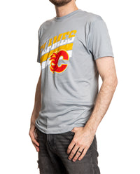 Load image into Gallery viewer, Calgary Flames Men&#39;s Short Sleeve &quot;Stripes&quot; Rash Guard Wicking T-Shirt

