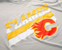 Load image into Gallery viewer, Calgary Flames Men&#39;s Short Sleeve &quot;Stripes&quot; Rash Guard Wicking T-Shirt
