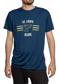Load image into Gallery viewer, St. Louis Blues Short Sleeve Performance Rashguard – Distressed Lines
