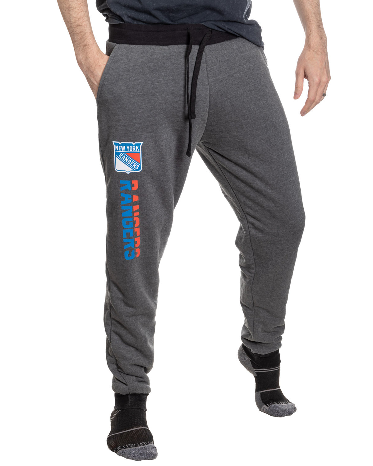 New York Rangers NHL Unisex Sherpa Lined Warm Sweatpants with Pockets