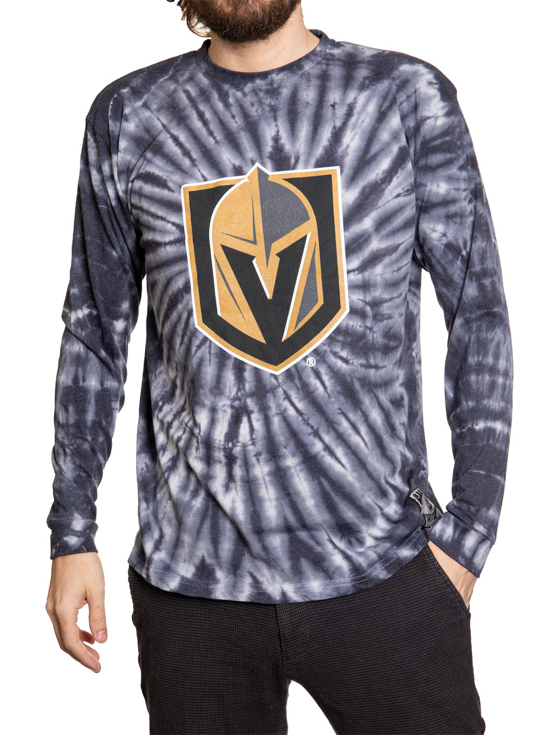 Vegas Golden Knights Spiral Tie Dye Longsleeve Shirt