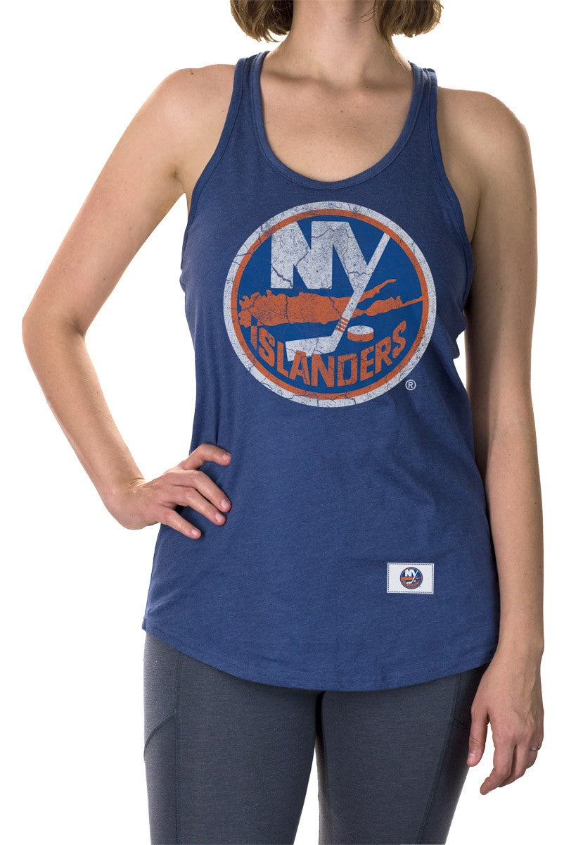 New York Rangers Women's Racerback Hockey Tank - S / Blue / Polyester