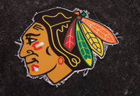 Load image into Gallery viewer, Chicago Blackhawks Frayed Logo CLose Up

