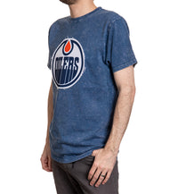 Load image into Gallery viewer, Edmonton Oilers Vintage Washed Frayed Logo T-Shirt
