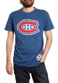 Load image into Gallery viewer, Montreal Canadiens Vintage Washed Frayed Logo T-Shirt Front View
