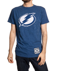Load image into Gallery viewer, Tampa Bay Lightning Vintage Washed Frayed Logo T-Shirt
