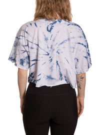 Load image into Gallery viewer, Toronto Maple Leafs Spiral Tie Dye Crop Top Back View
