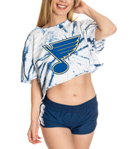Load image into Gallery viewer, St. Louis Blues Spiral Tie Dye Crop Top
