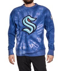 Load image into Gallery viewer, Seattle Kraken Spiral Tie Dye Crewneck
