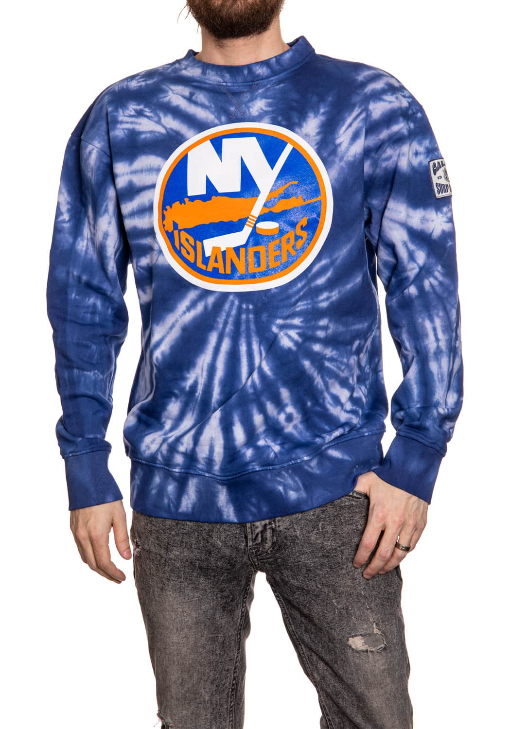 New York Islanders Spiral Tie Dye Crewneck