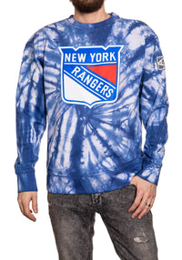 Load image into Gallery viewer, New York Rangers Spiral Tie Dye Crewneck

